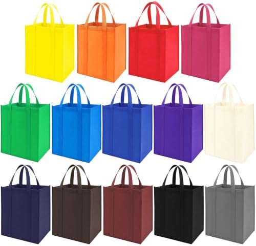 FF Sgdfc14 Pack Reusable Grocery Totes, Heavy Duty with Reinforced Handles, Foldable Large Capacity for Shopping (Multicolor) by Unknown