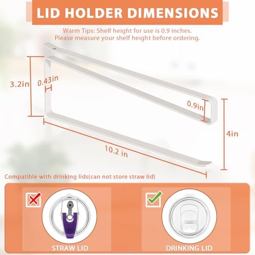 2 Pack Tumbler Lid Organizer, Versatile Tumbler Storage Holds 20 Lids White - Image 3