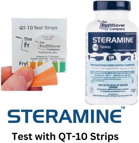 2 Bottles Steramine Sanitizer Tablets, 300 Count + 15x QT-10 Test Strips - Image 2