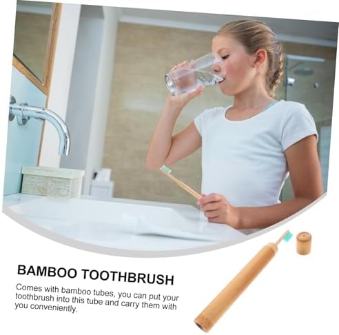 Healeved Sustainable Toothbrush Set Bamboo Storage Case 3 Disposable Toothbrushes Compact Travel Kit Random Color - Image 6