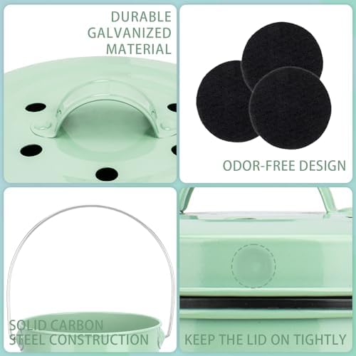 MUMTOP Compost Bin for Kitchen Countertop,1.3 Gal Metal Compost Container - Image 3