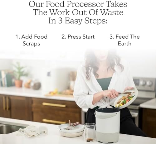 Food Cycler Eco 5 Award-Winning Kitchen Food Recycler | Indoor Composter Bin Alternative | Electric Countertop Food Disposer with Odorless 5L Indoor Food Waste Bin for Easy Waste Management | White - Image 6
