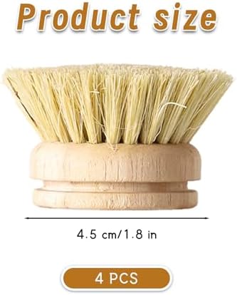 Wooden Dish Brush 4Pcs Natural Bamboo Dish Brush with Sisal Fibers Eco-Friendly Scrubber for Kitchen Cleaning - Image 6