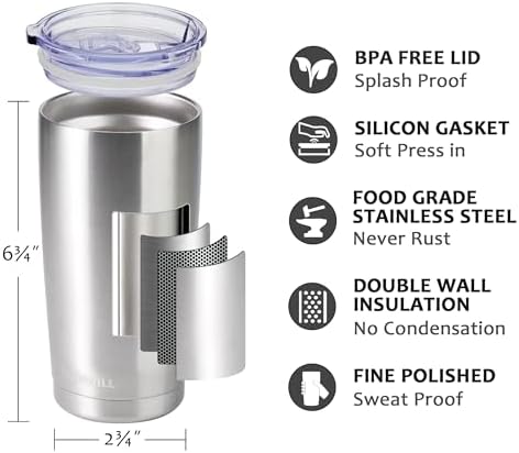 SUNWILL Coffee Tumbler, 20 oz Insulated Travel Mug Stainless Steel - Image 2