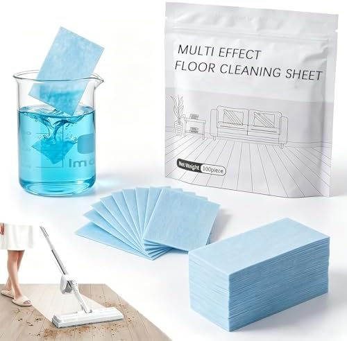Multi-Surface Floor Cleaning Tablets, 100PCS Concentrated Floor Cleaner Tablets for Hardwood, Tile, Laminate & Vinyl Floors, Dissolvable Mop Cleaning Solution for Home & Kitchen Use by Unknown