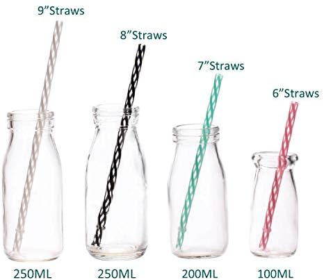 Dakoufish 12 Piece 7 Inch Reusable Plastic Thick Drinking Straws BPA Free Mason Jar Straws Transparent Small Stripe (7inch, Mix 12color) - Image 2