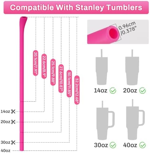 NiHome 6PCS Silicone Anti-Wrinkle Straws Fit for Stanley 40oz 30oz Tumblers - Image 3