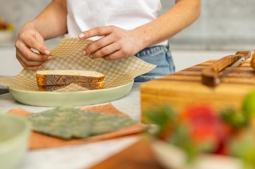 Reusable Beeswax Wraps for Food | 7 Pack | Eco Friendly, Organic, Biodegradable, Plastic Free, Bee's Wrap Bowl Covers and Food Storage | Cling Wrap Alternative - Image 4