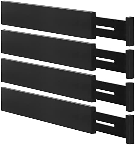 Bamboo Drawer Dividers, Adjustable Drawer Organizers, Fits 12.6–16" Drawers by Ryqtop