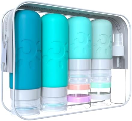 Zafit 18 Pack travel Bottles for Toiletries, TSA Approved Silicone Travel Containers Leak Proof Refillable Travel Accessories for Shampoo Conditioner Lotion Body Wash(Multicolored H) by ZAFIT