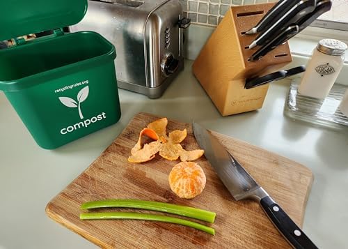 Small Green Compost Bin Container for Hanging on Kitchen Trash Container - Image 3