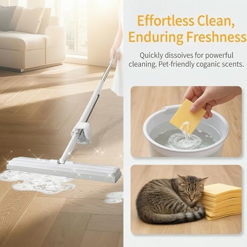 Floor Cleaning Tablets, Multi-Surface Cleaner for Ceramic Tiles, Wood, and Marble Floors, with Fragrance Retention, 100 Count (100pcs, Yellow) - Image 3