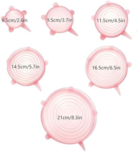 12 pcs Silicone Stretch lids set(6 Sizes,white&yellow) - Image 2