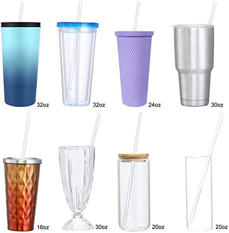 24 Pack, HIGHLY Transparent Reusable Plastic Straws with 4 Cleaning Brushes, 10.5 in Long Drinking Straws, Clear Replacement Straw for 16 24 30 32 OZ Tumblers, Cups, Jars, YETI, Starbucks - BPA FREE - Image 4