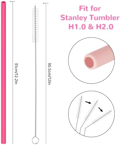 Tomorotec 7PCS Silicone Drinking Straws Fit for Stanley 40 oz 30 oz Tumbler - Image 4