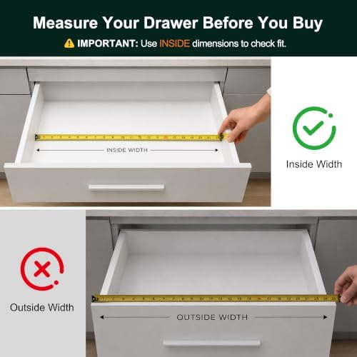 Large Premium Bamboo Silverware Organizer - Expandable Drawer Organizer & Utensil Organizer - 17"x19.7" Cutlery Tray with Dividers for Kitchen Utensils and Flatware (7-9 Slots) (White) - Image 3