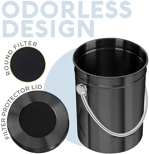 Epica Kitchen Compost Bin for Kicthen Countertops, 1.3 Galllon - Black - Image 5