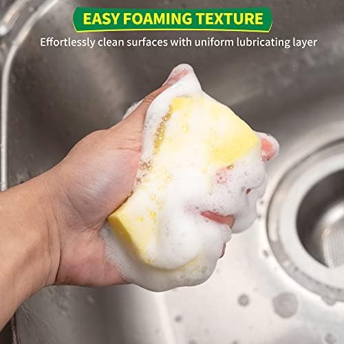 Sponges Kitchen, Heavy Duty Dish Sponge 24 Pack, Scrub Cleaning Sponge for Dishes, Non-Coated Cookware, Sink & Countertops, Multipurpose Cleaning Supplies for Home, Kitchen & Bathroom - Image 6