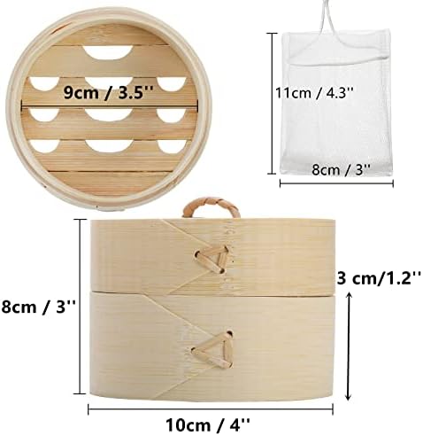 Lyellfe 3 Pack Bamboo Bar Holder, Natural Soap Dishes with Lid Foaming Net - Image 2