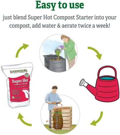 Gardeners Supply Company Super Hot Compost Starter | Compost Pile and Kitchen Waste Ultimate Booster | Activates 8 Bushels of Composts Materials Pile | 7 Pound Resealable Bag - Image 4