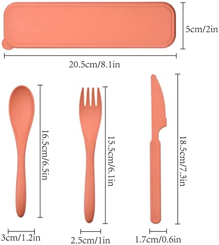 Zoyiancy 2 Sets Reusable Utensil Set with Case, Yellow Orange Cutlery Set - Image 2