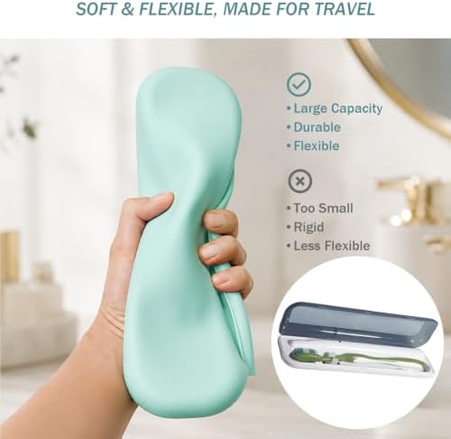 Silicone Toothbrush Travel Case, Upgrade Large Toothbrush Cover for Travel - Image 4