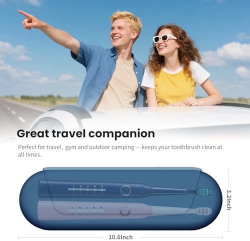 Silicone Electric Toothbrush Travel Case, Manual Toothbrush Travel Cover for Men and Women,Toothbrush Holder for Travel,Gym and More, Fits Most Manual and Electric Toothbrushes - Blue - Image 6