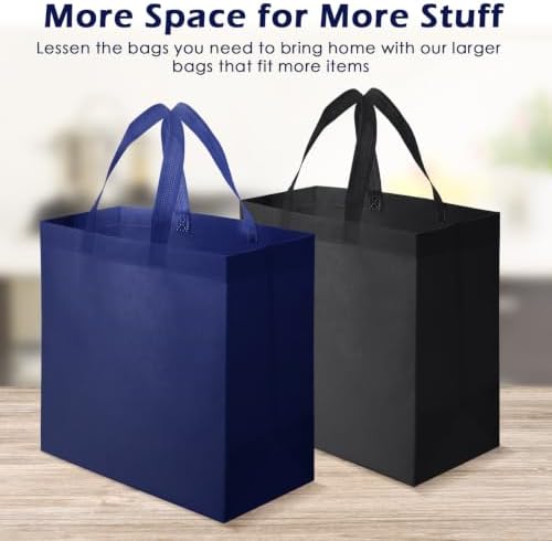 Reginary 100 PCS Non Woven Tote Bags Bulk,Black,Navy Blue - Image 4