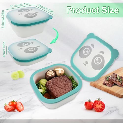 Silicone Food Storage Containers, Camping Bowl with Lids Collapsible, Freezer & Dishwasher Safe, Reusable 30 Oz Lunch Box for Camping Travel Fruit - Image 2