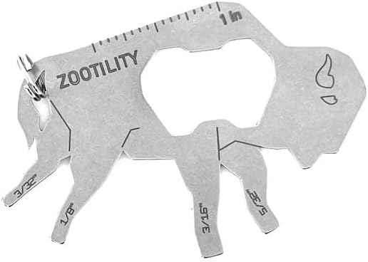 Keychain Multi-Tool | Zootility Tools | Allen Keys, Wrenches, Screwdrivers, Bottle Opener, and MORE. Stainless Steel, MADE IN USA (Buffalo Bit™ 7-in-1)