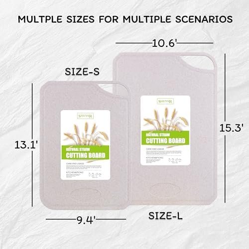 Cutting Board for Kitchen, Wheat Straw Fiber Cutting Board, Dish Washer Safe, w/Juice Grooves for Meat, Veggies,Easy Grip Handle, Non-slip Surface,Eco-friendly,Serveware Accessories(13.1‘x9.4‘) - Image 3