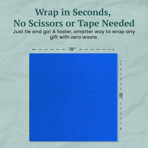 SHIKIWRAP Reusable Furoshiki Gift Wrap, 18-Inch, Deep Blue - Image 3