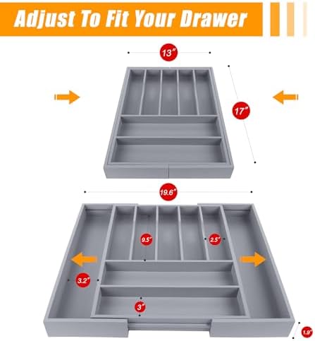 Kitchen Silverware Drawer Organizer and Storage Cabinet Utensil Rack Bathroom Counter Vanity Extra Large Big Cooking Drawer Organizers Countertop Pantry Storage Cabinet Best Kitchen Must Haves 2025 - Image 2