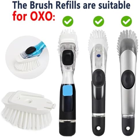 Dish Brush Refill Head 4 Pack Compatible with OXO Dish Brush Head - Image 4
