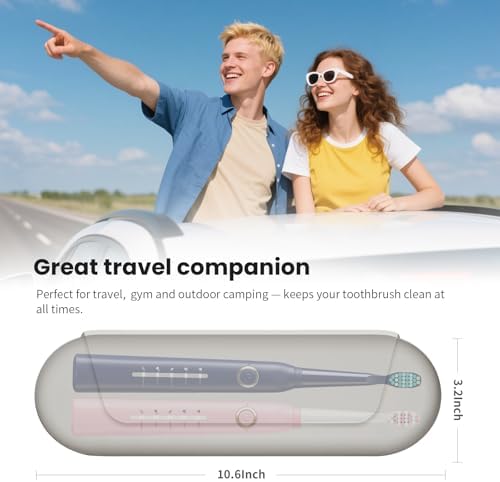 Silicone Electric Toothbrush Travel Case, Manual Toothbrush Travel Cover for Men and Women,Toothbrush Holder for Travel,Gym and More, Fits Most Manual and Electric Toothbrushes - Stone - Image 6