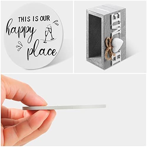 Queekay House Warming Gifts New Home Farmhouse Coasters Set of 6, White - Image 3