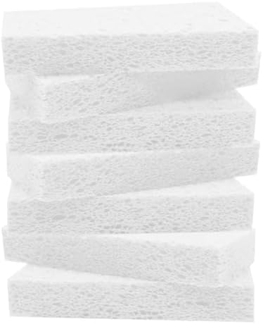 Large Cellulose Sponges, Kitchen Sponge for Dish, Thick Heavy Duty Scrub Pads, Non-Scratch Scrubber for Household/Cookware/Bathroom/Office/Boat 5.5" x 3" x 1" (7 Pack) White by Mainlyrunmakeupsuppliers