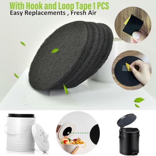7.25 inch Compost Filters for Countertop Bin Saiqiang 12Pack Charcoal Filter for Kitchen Compost Bin Pail Replacement Filter Carbon Round Charcoal Filters for Compost Bucket - Image 2
