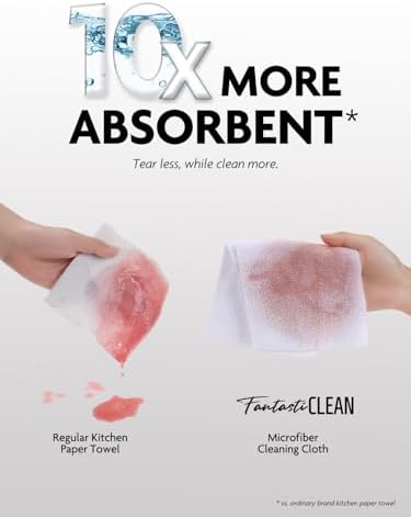 Fantasticlean Microfiber Cleaning Cloth Rolls- 675 Sheets (9 Rolls of Pink) - Image 3