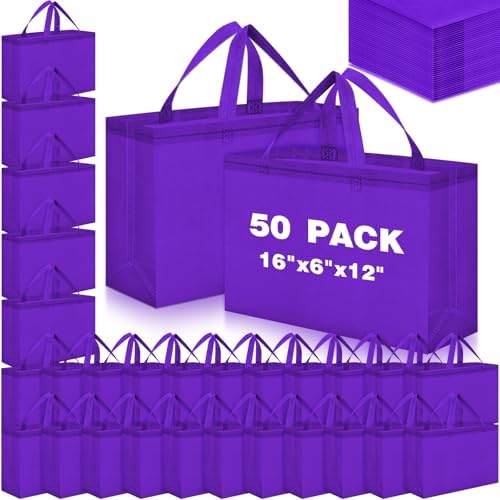 Windyun Reusable Grocery Bags Large Non Woven Shopping Bags with Handles Foldable Portable Tote, 16x6x12 Inch by Windyun