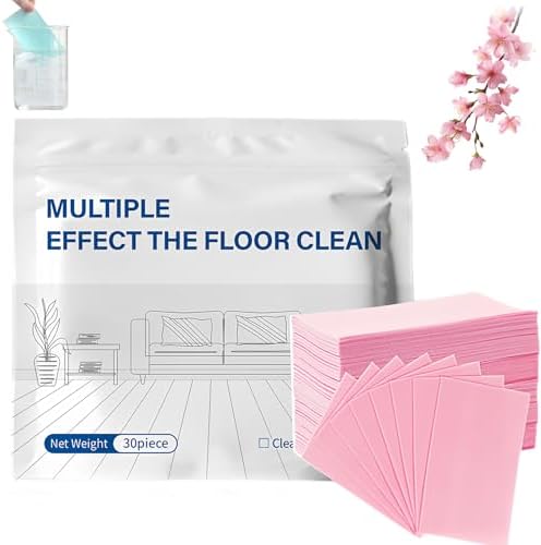 100/200/300 Pcs Multi-Surface Floor Cleaning Tablets, Multi-Effect Floor Clean Tablets, Dissolvable Mopping Refill for Tile, Vinyl, Hardwood, Laminate & Sealed Hard Floors (Pink(Peach),100pcs) by Unknown