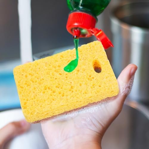 GARVALON 12pcs Sisal Fiber Cellulose Dish Sponges Multi-Function Kitchen Cleaning Supplies Absorbent Oil-Resistant Scrubbers for Sink and Wok Use - Image 7