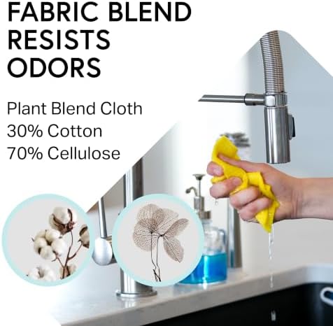 Swedish Wholesale Dishcloths Reusable 8" x 7" Sponge Cloths, Bulk 10 Pack of High Absorbent Cellulose Dish & Kitchen Cleaning Hand Towels, Wring to Dry & Machine Wash, Odor Resistant, Yellow - Image 2