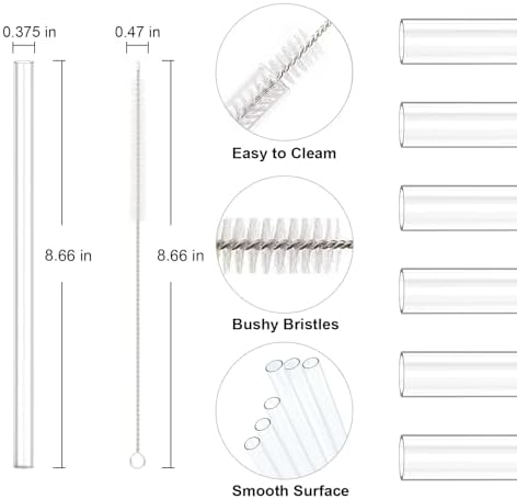 6 PCS Replacement Straws for Stanley|Owala|Simple Modern 40oz 30oz Tumbler, Reusable Clear Drinking Straws with Cleaning Brush for Stanley Cup Accessorie，BPA Free, Dishwasher Safe - Image 2