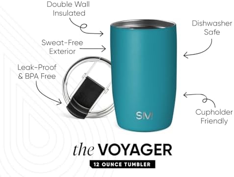 Simple Modern Travel Coffee Mug with Lid | 12oz | Teal - Image 2