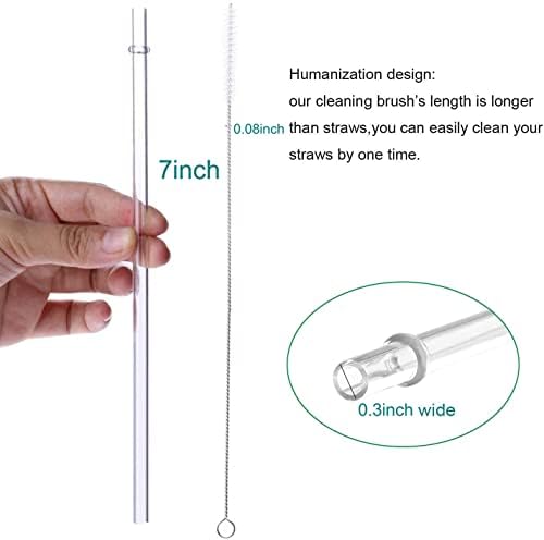 DAKOUFISH 7 Inch Reusable Plastic Drinking Straws for 10 oz & 12 oz Short Mini Mason Jar Tumblers,Set of 12 Pcs Straws with Cleaning Brush (7inch, 7color) - Image 5