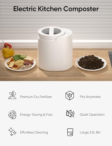Electric Composter for Kitchen, LUBBYGIM 2.5L Smart Countertop Compost Bin - Image 7
