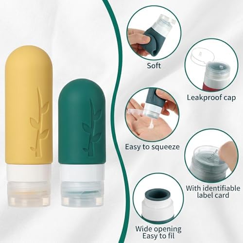 DEPOZA Travel Bottles Kit (16 Pack) - TSA Approved, Leak Proof Silicone Squeezable Containers for Toiletries. Complete Set with Jars, Sprayers & Bag (Wine Red) - Image 4
