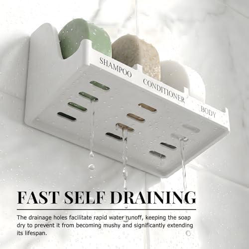 Soap Holder for Shower Wall, 3-Compartment Soap Dish [Patent Pending] - Image 3