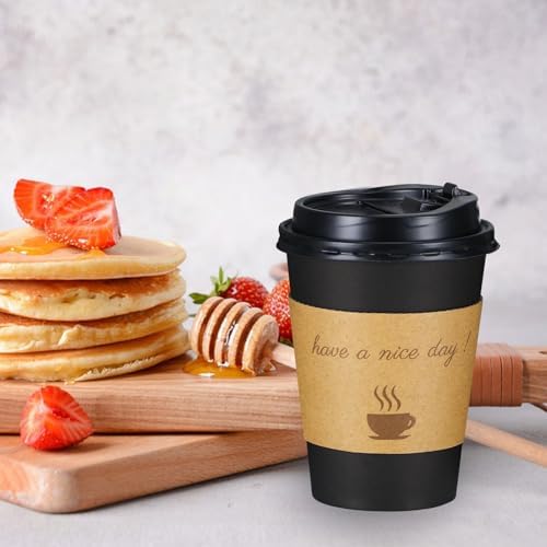 Lamosi 12 oz Coffee Cups 50 Pack, Disposable To Go Paper Cups with Lid - Image 3